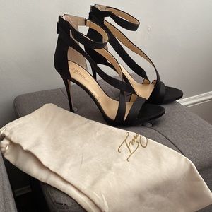 Elegant Black Satin Heels